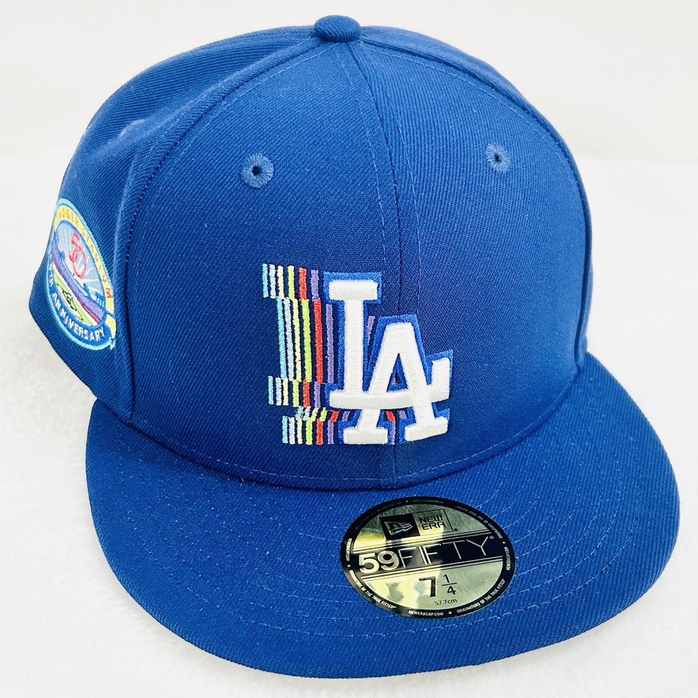 New Era Los Angeles Dodgers‎ Rainbow Stadium 59FIFTY Fitted Hat Cap 7 1/4 Blue